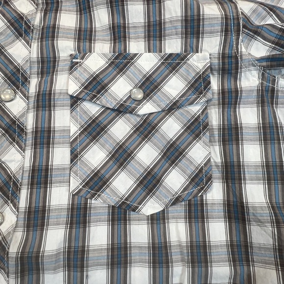 Urban Pipeline Shirt Men Medium Multi Color Plaid Pearl Snap Short Sleeve - Picture 7 of 8